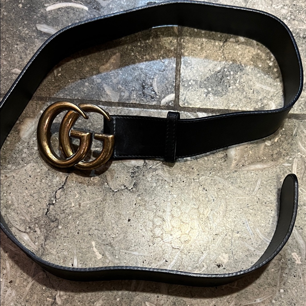 Gucci Marmot Black Leather Belt